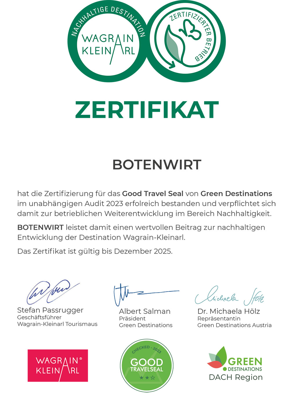 Zertifizierung Nachhaltiges Hotel in Wagrain-Kleinarl