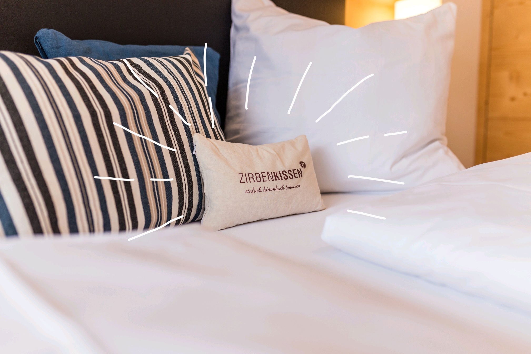 Kuschelweiche und gemütliche Kissen im Familienhotel Botenwirt